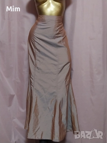 SILVOR 56 Дълга пола в цвят пепел от рози за едра дама 