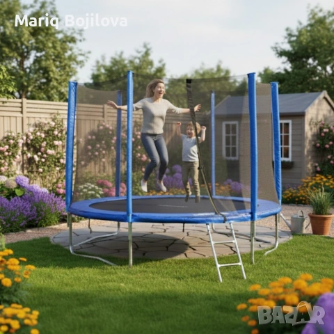 Батут с външна мрежа Jump 10ft - безопасно забавление и тренировка, снимка 4 - Други спортове - 53589194