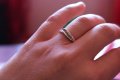 Нежен сребърен пръстен със зелени циркони - модел R049, снимка 2
