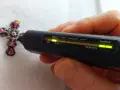 Прекрасен златен кръст с диаманти и рубини поставени в/у сребърна основа-злато 14 карата, снимка 13