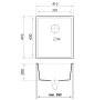 Кухненска Мивка от гранит модел Лондон 45 Slim 410 x 470 mm - сива, снимка 3