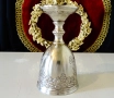 Посребрена чаша за вино,бокал с лози и грозде. , снимка 3