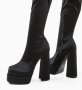 Дамски парти чизми/ботуши над коляното на висок ток и платформа, снимка 8
