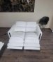 Бял кожен комплект дивани тройка и двойка с релаксиращ механизъм, снимка 9