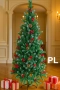 🎄 Коледна елха с червени плодчета и шишарки – 180 см 🎁, снимка 3