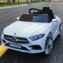 Бяла акумулаторна кола Mercedes Benz CLS350 с кожена седалка 12V, снимка 6