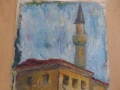 Авторска картина "Старата джамия" масло от 80-те г, снимка 3