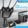 QC 3.0 разклонител на запалка 3гнезда + USB + TYPE C + Волтметър, снимка 4