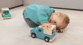 Нова играчка дървено превозно средство с шофьор и куче/2-4 год. Момичета Момчета Подарък, снимка 2