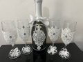 Сватбен комплект с 4 чаши, снимка 1 - Сватбени аксесоари - 40694164