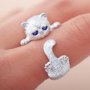 Сребърен пръстен Котка, снимка 1 - Пръстени - 39446446