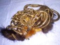 ШАРМАНТНА ВИНТИДЖ АРТ с ПОЗЛАТА ОГЪРЛИЦА от БЛАГОРОДНА СТОМАНА и ПУХЧЕТА 9308, снимка 16