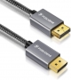 DisplayPort кабел мъжко-мъжко 2M, POSUGEAR найлоново покритие, позлатени конектори, 2K@165Hz, 2K@144, снимка 1