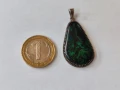 Сребърен медальон 925 с малахит, снимка 4