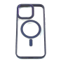  калъф за iPhone 15 Pro Max прозрачен твърд с лилав ринг и силиконова рамка MagSafe, снимка 1