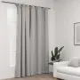 vidaXL Затъмняваща завеса с куки, имитираща лен, сив, 290x245 см, снимка 2