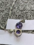Сребърно колие с лилав цирконии , снимка 4