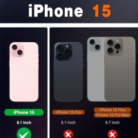 Калъф SHIELDON за: iPhone 15 Plus 5G 6.7"-черен; iPhone 15 6.1"-червен, снимка 4 - Калъфи, кейсове - 42356123