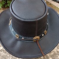 Каубойска шапка Естествена кожа Модел Лукс, снимка 10 - Шапки - 41883509
