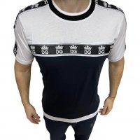 Мъжка тениска Dolce & Gabbana White/Black DG !!!, снимка 1 - Тениски - 39338764