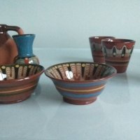 Троянска керамика, сервиз за ракия с 6 чашки и лот съдове. , снимка 10 - Сервизи - 44373216