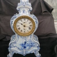 Антикварен порцеланов настолен часовник будилник , снимка 1 - Колекции - 34683754
