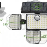 Трoйна соларна лампа със сензор за движение 181 LED, 4 режима на работа, с дистанционно, снимка 6 - Соларни лампи - 39163664