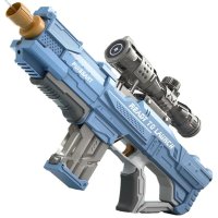 Водна пушка, воден пистолет, автомат с вода, 8м, синя, снимка 7 - Електрически играчки - 41310538