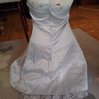 Официална рокля в светло сив цвят със сиви пайетки, снимка 5 - Рокли - 44757091