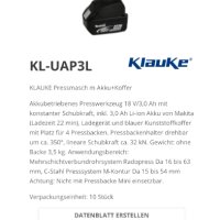 i-Press Klauke UAP3L - Акумулаторна радиална преса за фитинги, снимка 15 - Други инструменти - 41848499