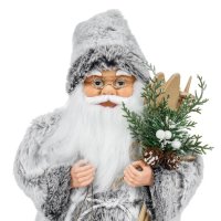 Дядо Коледа с фенер, Сив костюм, 45см, снимка 3 - Декорация за дома - 42719704