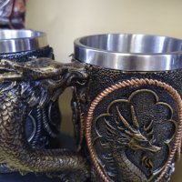 Чаша полирезин Сив Дракон - модел 207 или Златен дракон- модел 208., снимка 9 - Декорация за дома - 41144313