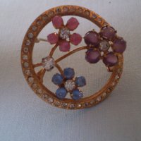 красива рядка антикварна брошка със цветя , снимка 5 - Антикварни и старинни предмети - 40106757