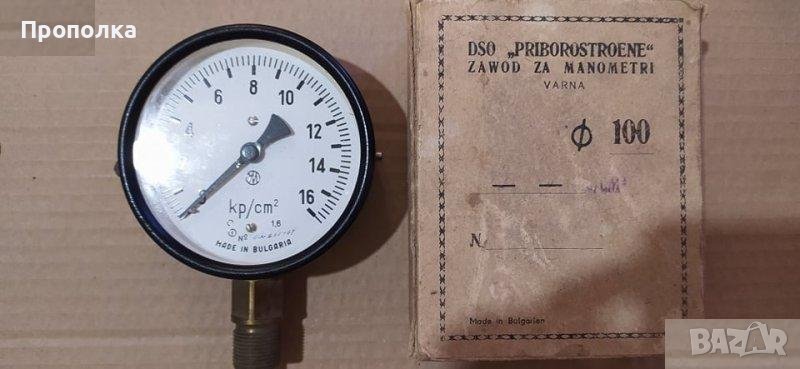 Манометър Ф100, обхват 16 бар, клас 1,6, снимка 1