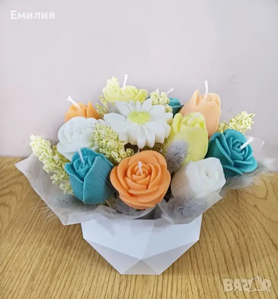 Букет от соеви свещи, снимка 1