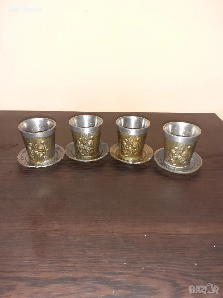 Сервиз от калаени чаши за уиски, снимка 1