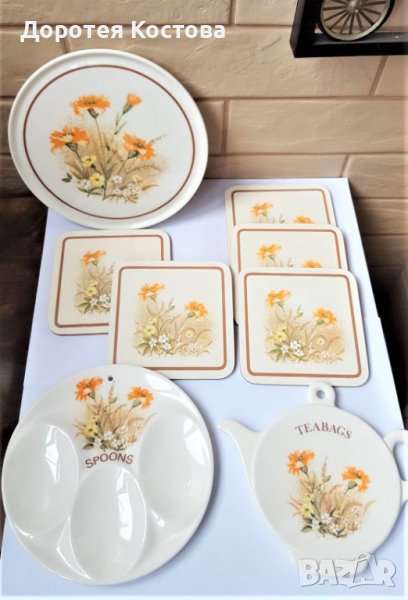 MARKS AND SPENCER красив комплект с полски цветя от Англия, снимка 1