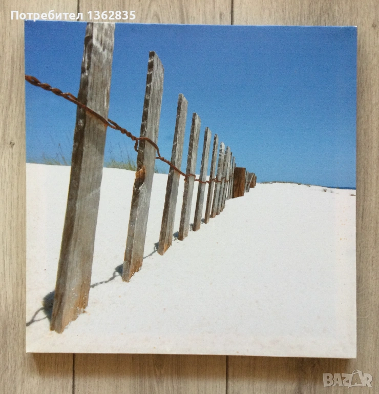 НОВА картина / репродукция / пано на морска плажна тематика 40 х 40 см, снимка 1