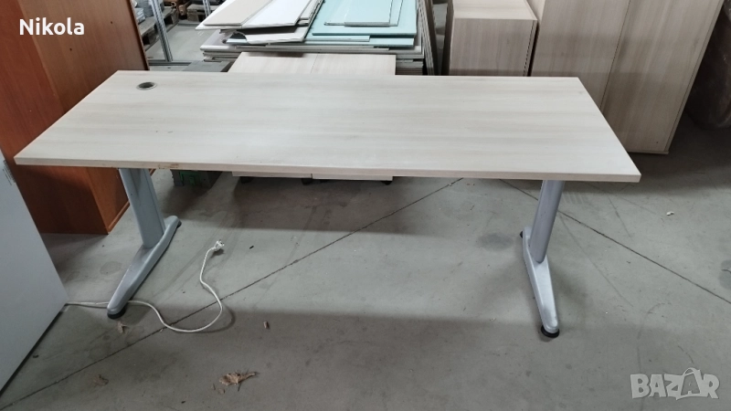 Бюро голямо - офис маса с метални крака 180/68,5/73,5см, снимка 1