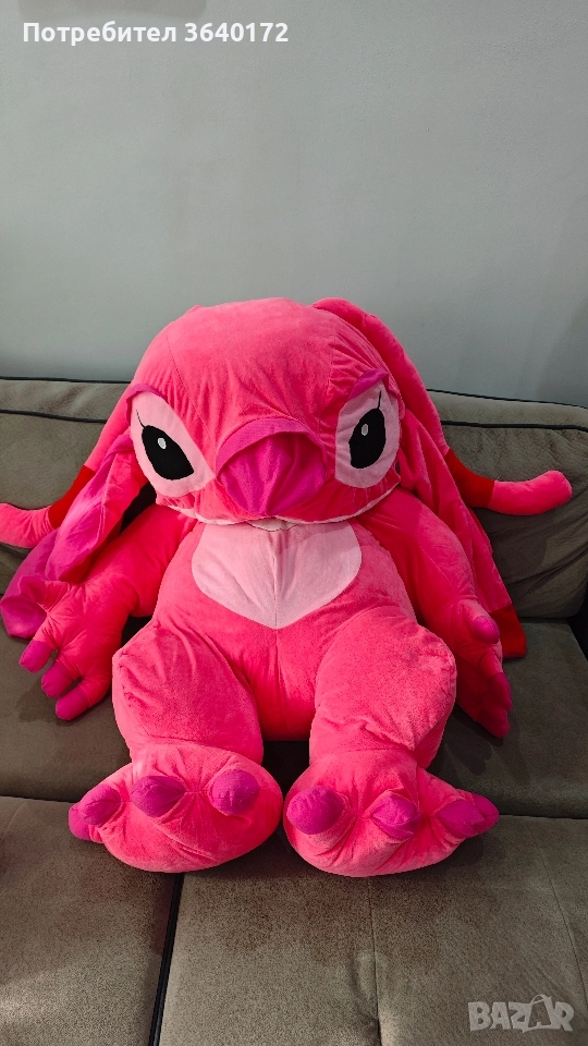Продавам Огромен Розов Стич 120см, снимка 1