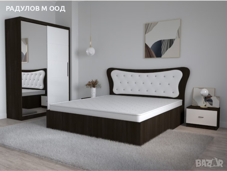 Спален комплект ДАНТЕ венге и бяло - гардероб, спалня и нощни шкафчета / 4005200, снимка 1