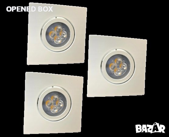 Комплект 3 LED прожектора Flector, Димируем, Въртящ се, 280lm, 3W, 220-240V, 30000h, 2700K, Energy A, снимка 1