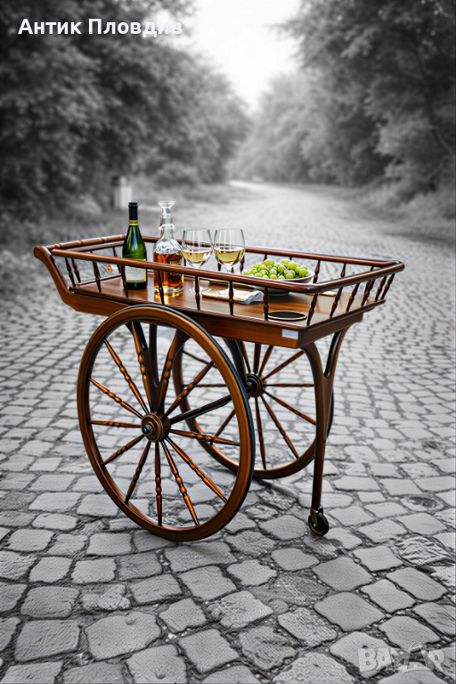 Италианска количка за сервиране с колела, снимка 1