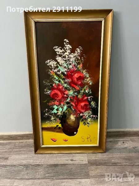 Маслена картина – цветя, снимка 1