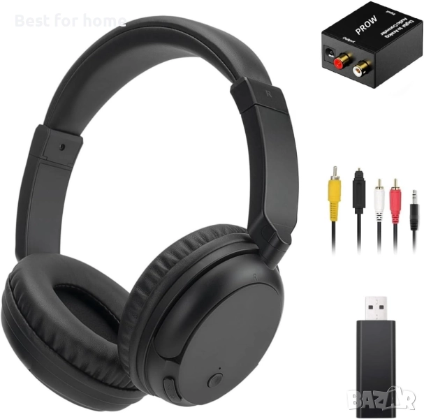 PROW Безжични слушалки с адаптер за телевизор, Bluetooth 5.3, снимка 1