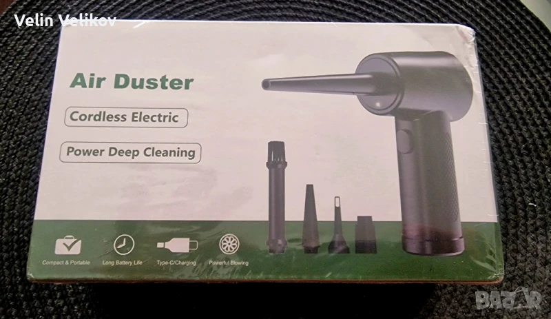 Преносим тристепенен мини компресор духалка за PC с акумулаторна батерия с 3 степени, снимка 1