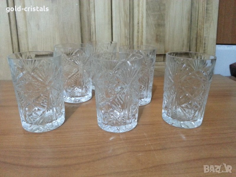 Руски кристални чаши с гарафа , снимка 1