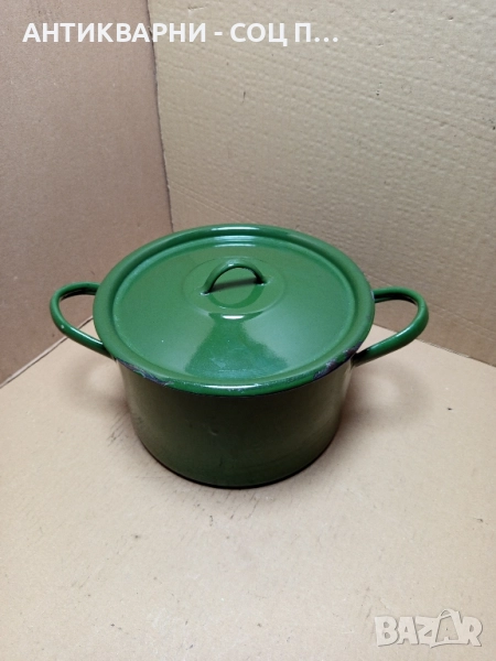 Соц Стара Емайлирана Тенджера. , снимка 1