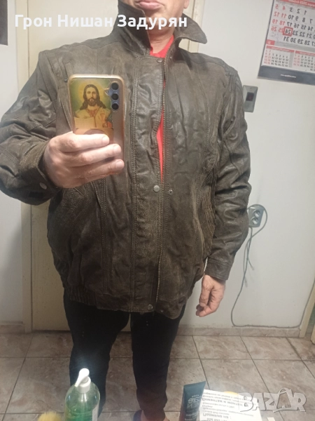 Кожено яке полушуба естествена кожа, снимка 1