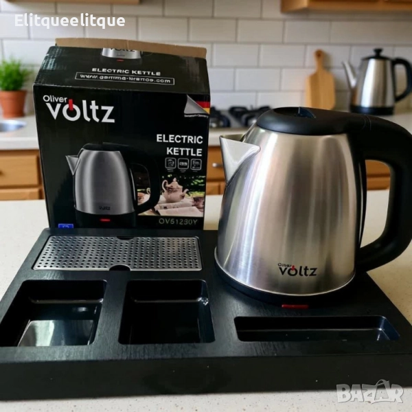 Комплект електрическа кана Voltz с поднос за кафе и чай, снимка 1